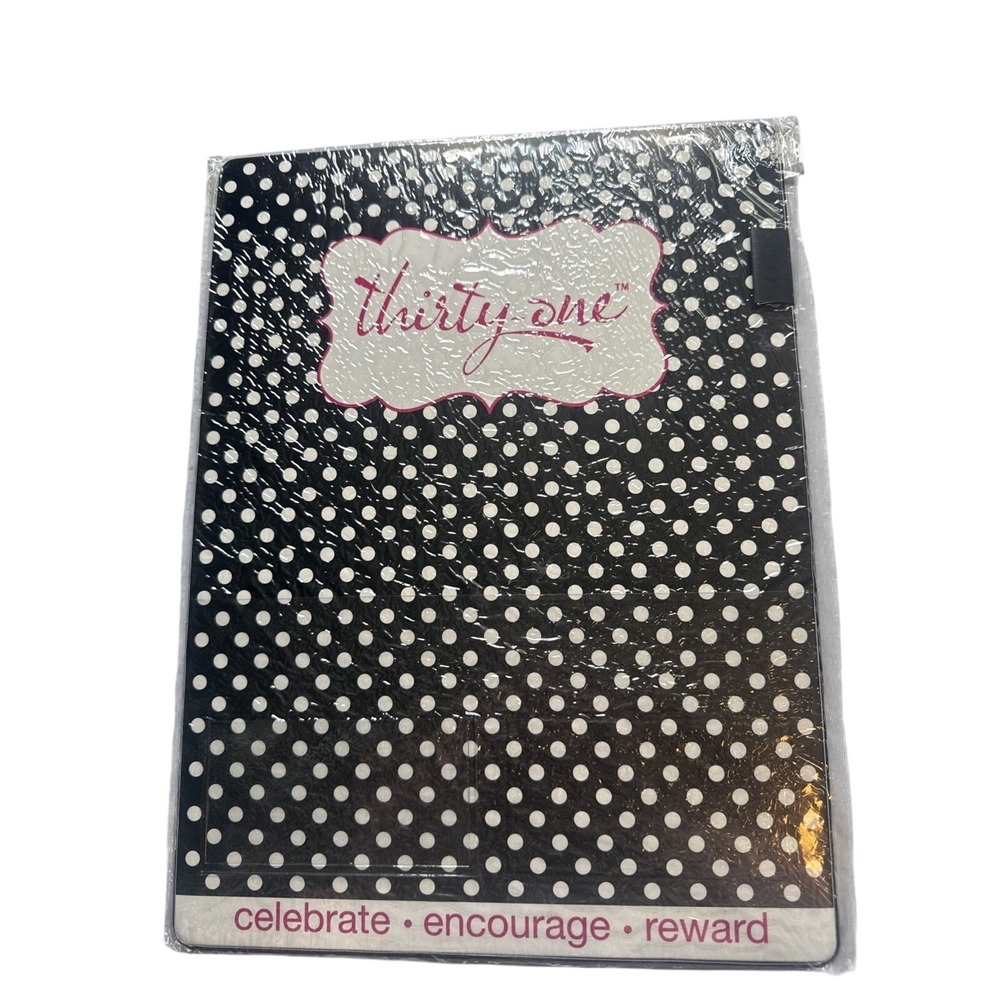 Thirty-One Lapboard Black & White Polka Dots 9.25"x12.5"‎  NEW